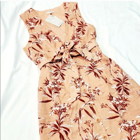 PRICE DROP 🔥 NWT JOIE Ethelda Linen Midi Dress - Picture 1 of 9